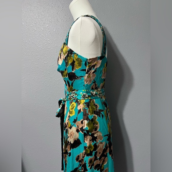 Womens Monsoon Green Floral Silk Blend Vintage Y2k Midi Slip Dress Sz 8 UK 6 US. - Picture 8 of 12